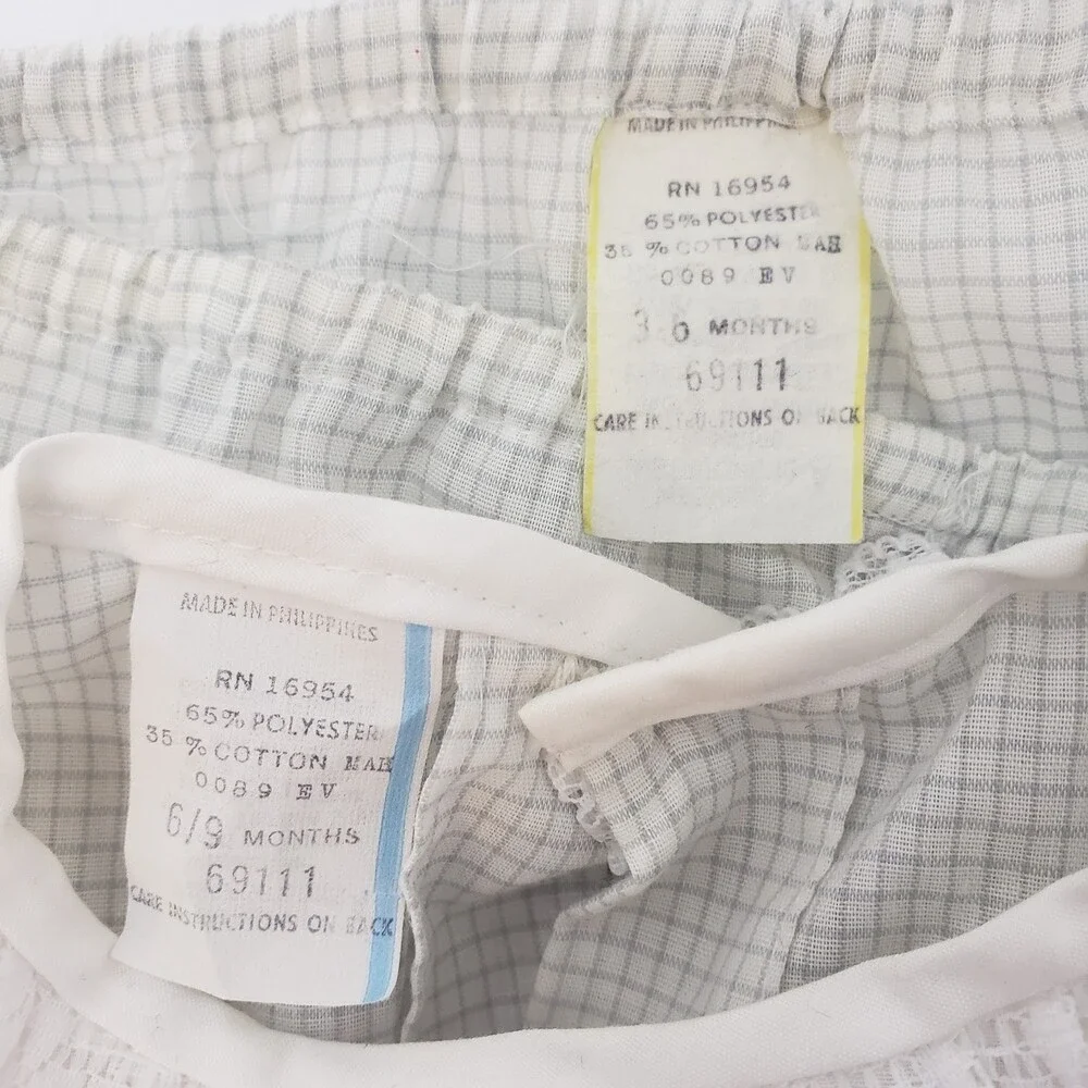 VINTAGE Baby Togs White Footed PJ Pajamas 6-9 Months